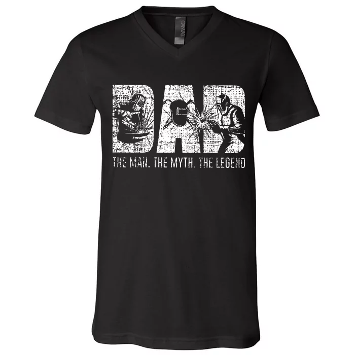 Welding Dad Father V-Neck T-Shirt