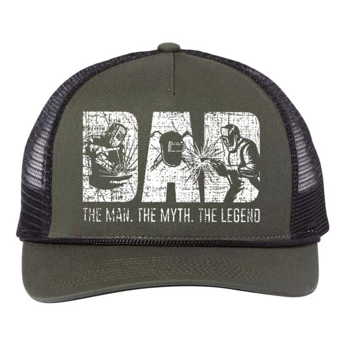 Welding Dad Father Retro Rope Trucker Hat Cap