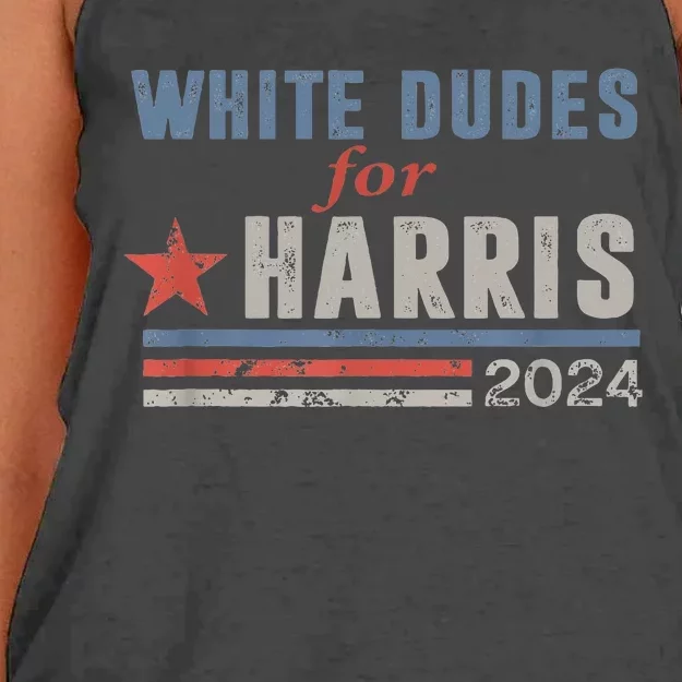 White Dudes For Kamala Harris Women's Knotted Racerback Tank