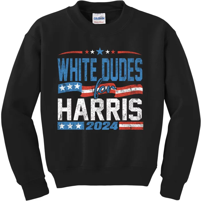 White Dudes For Harris 2024 For President Election Voting 2024 Kids Sweatshirt