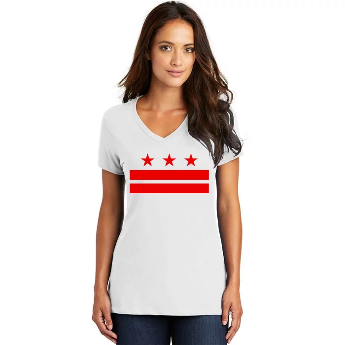 Washington Dc Flag D.C. Capitol Women's V-Neck T-Shirt