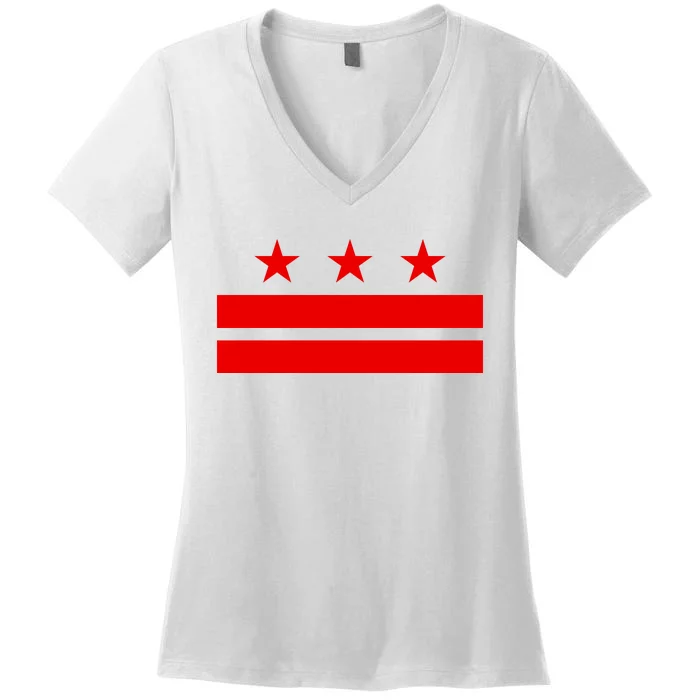 Washington Dc Flag D.C. Capitol Women's V-Neck T-Shirt