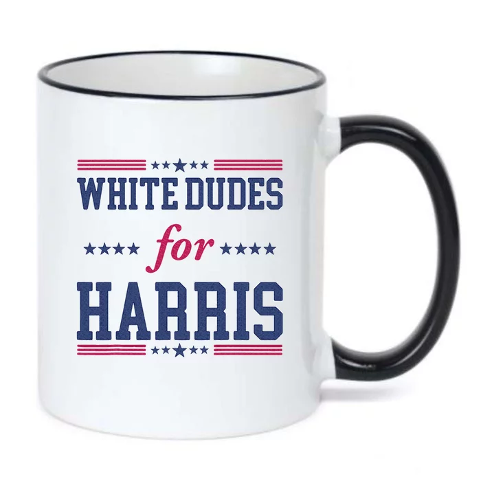 White Dudes For Harris Madam President Black Color Changing Mug