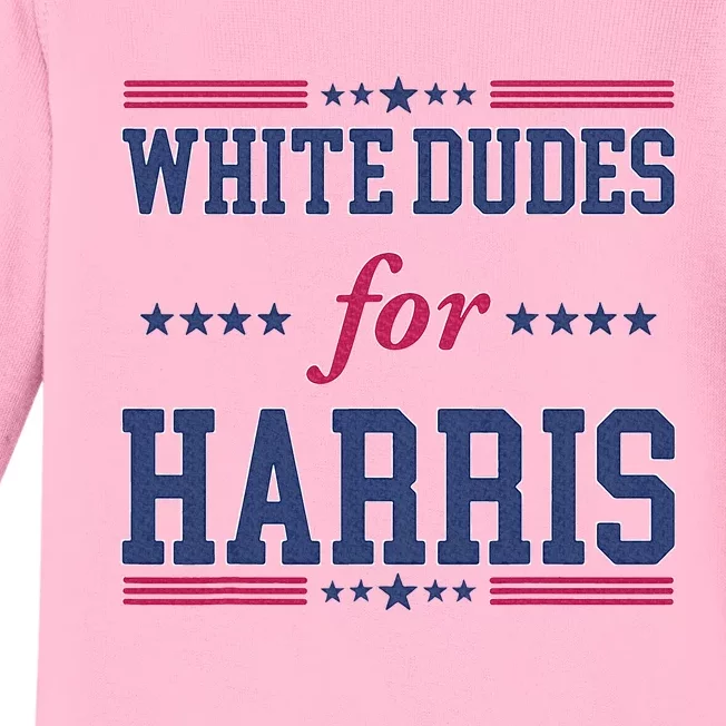 White Dudes For Harris Madam President Baby Long Sleeve Bodysuit