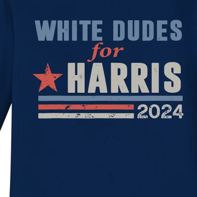 White Dudes For Kamala Harris Baby Long Sleeve Bodysuit