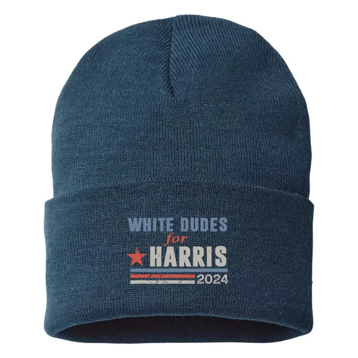 White Dudes For Kamala Harris Sustainable Knit Beanie