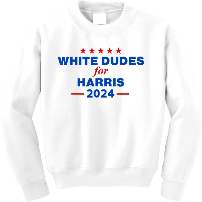 White Dudes For Harris 2024 For President Election Voting 2024 Kids Sweatshirt