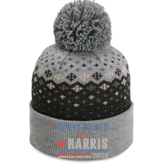 White Dudes For Harris 2024 For President The Baniff Cuffed Pom Beanie