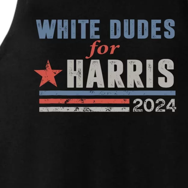 White Dudes For Harris 2024 For President Ladies Tri-Blend Wicking Tank