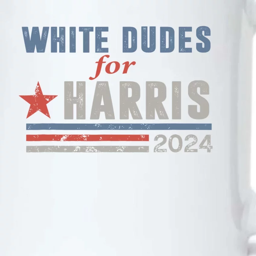 White Dudes For Harris 2024 For President Black Color Changing Mug