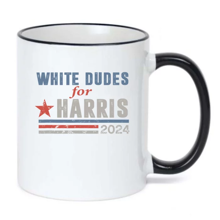 White Dudes For Harris 2024 For President Black Color Changing Mug