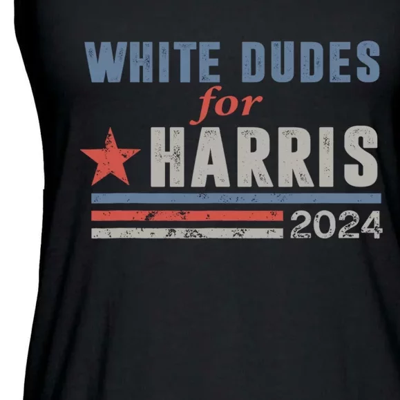 White Dudes For Harris 2024 For President Ladies Essential Flowy Tank