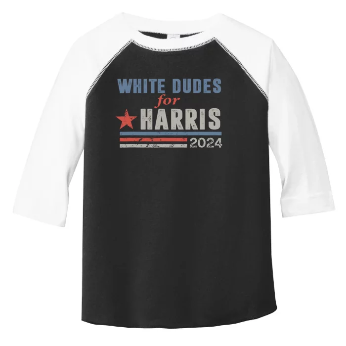 White Dudes For Harris 2024 For President Toddler Fine Jersey T-Shirt