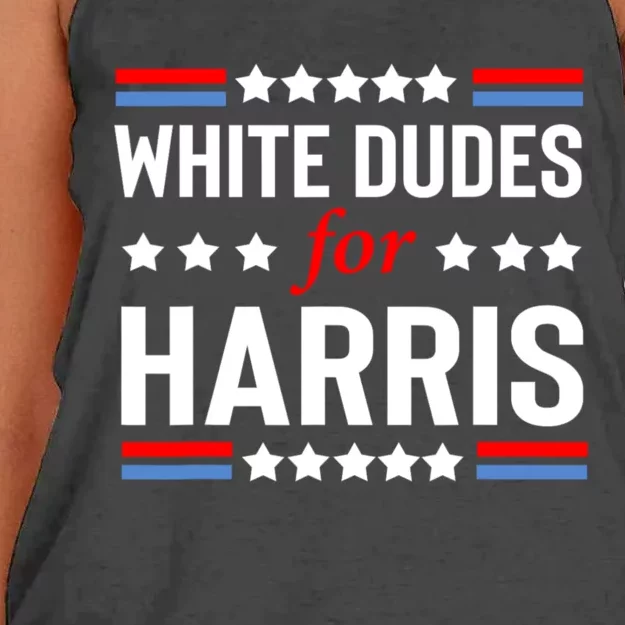 White Dudes For Harris 2024 For President Women's Knotted Racerback Tank