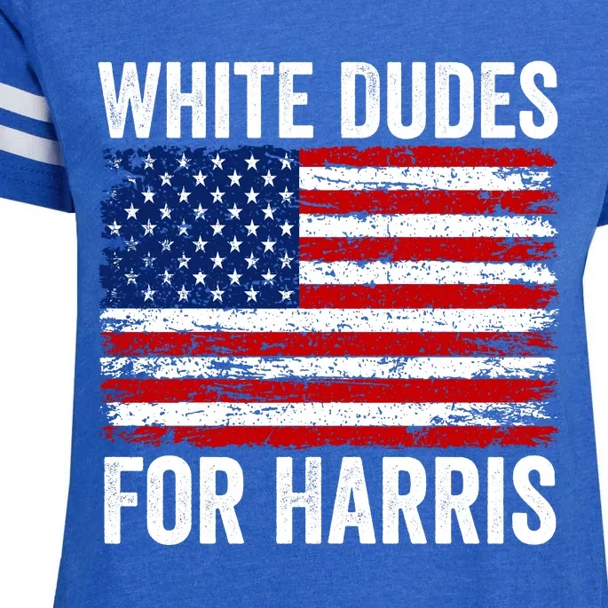 White Dudes For Harris 2024 Enza Ladies Jersey Football T-Shirt