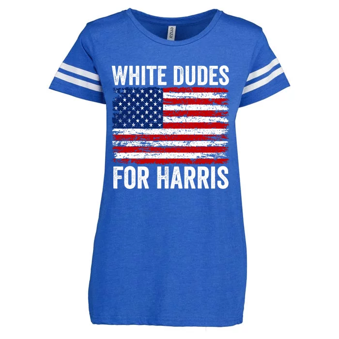 White Dudes For Harris 2024 Enza Ladies Jersey Football T-Shirt