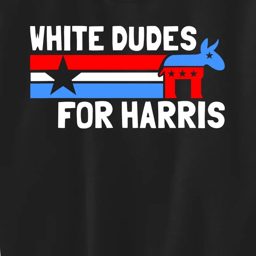 White Dudes For Harris 2024 For President Election Voting 2024 Kids Sweatshirt