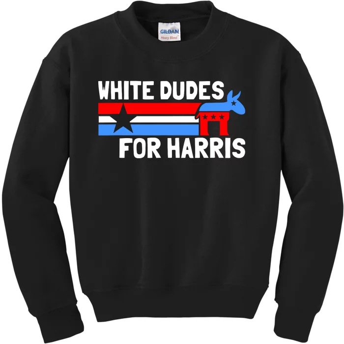 White Dudes For Harris 2024 For President Election Voting 2024 Kids Sweatshirt