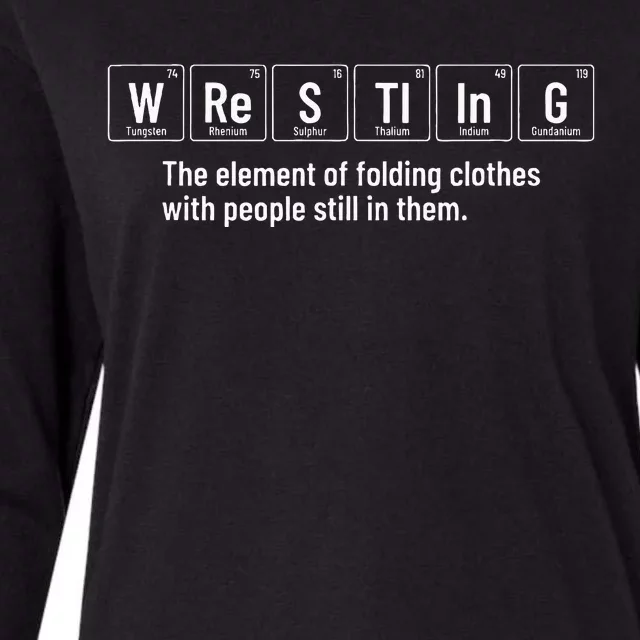 Wrestling Definition Funny Wrestler Periodic Elements Womens Cotton Relaxed Long Sleeve T-Shirt