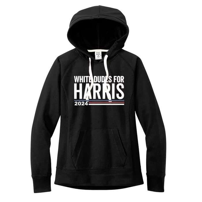 White Dudes For Harris 2024 Women's Fleece Hoodie