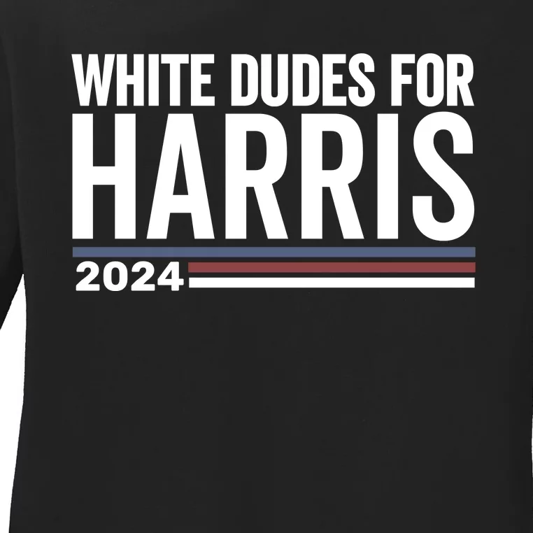 White Dudes For Harris 2024 Ladies Long Sleeve Shirt