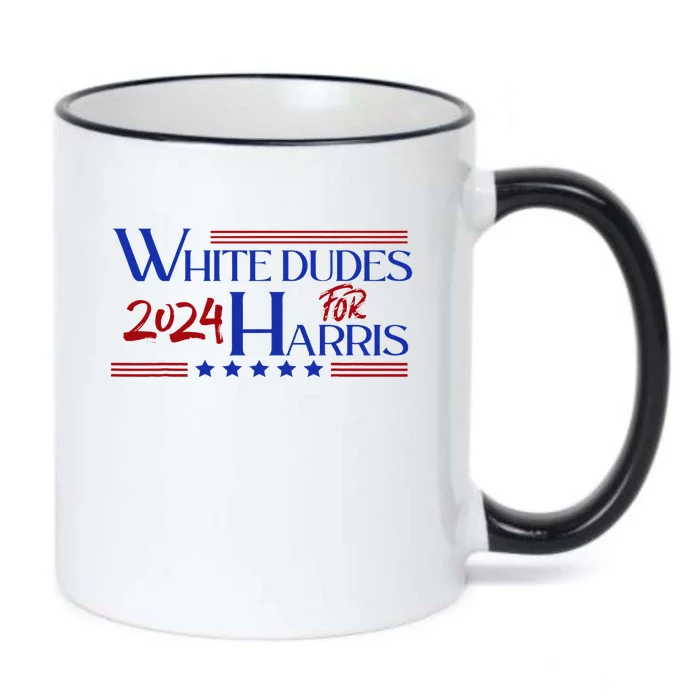 White Dudes For Kamala Harris 2024 Black Color Changing Mug