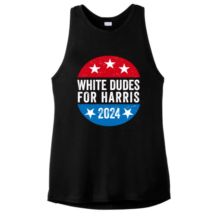 White Dudes For Harris 2024 For President Election Voting 2024 Ladies Tri-Blend Wicking Tank