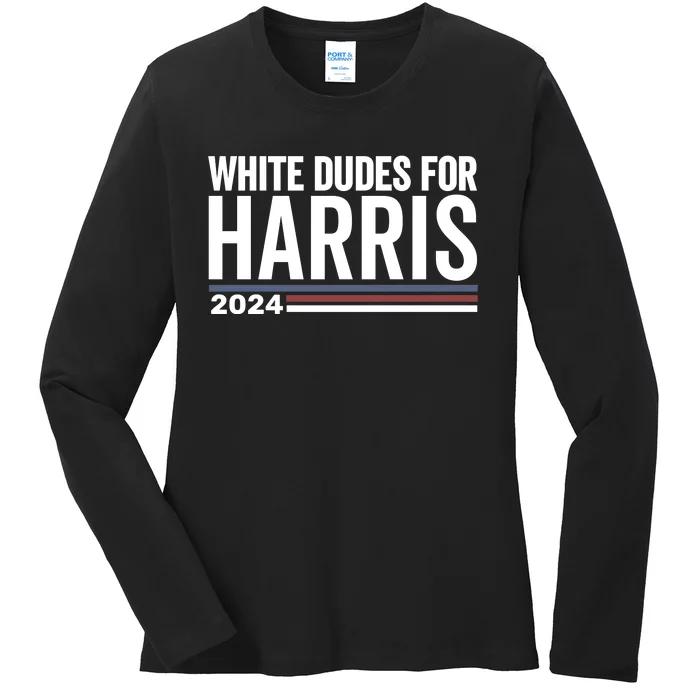 White Dudes For Harris 2024 Ladies Long Sleeve Shirt