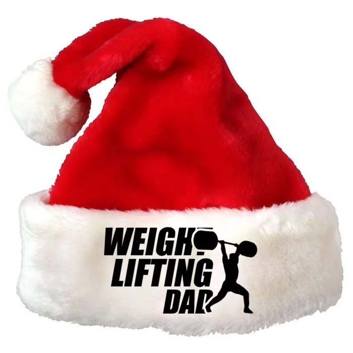 Weightlifting Dad Fitness Workout Fathers Day Gift Premium Christmas Santa Hat