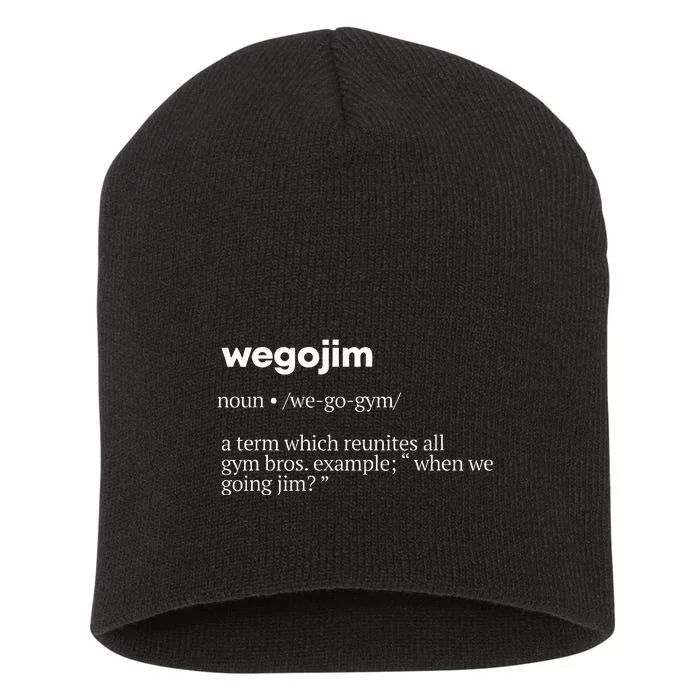 WeGoJim Definition Funny Gym Pump Cover Oversized Short Acrylic Beanie