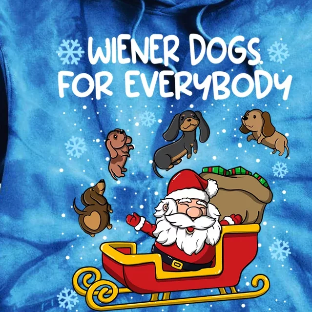 Wiener Dogs For Everybody Santa Funny Christmas Dachshund Meaningful Gift Tie Dye Hoodie