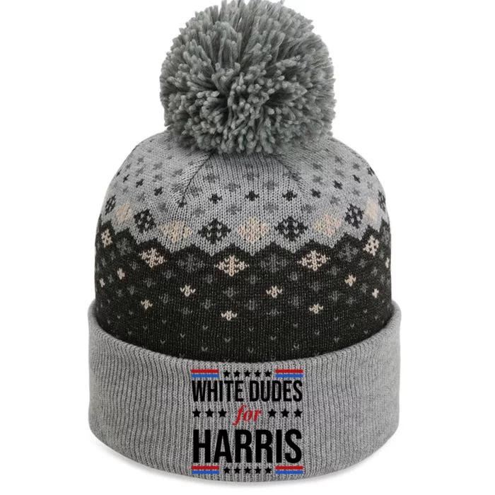 White Dudes For Kamala Harris Election The Baniff Cuffed Pom Beanie