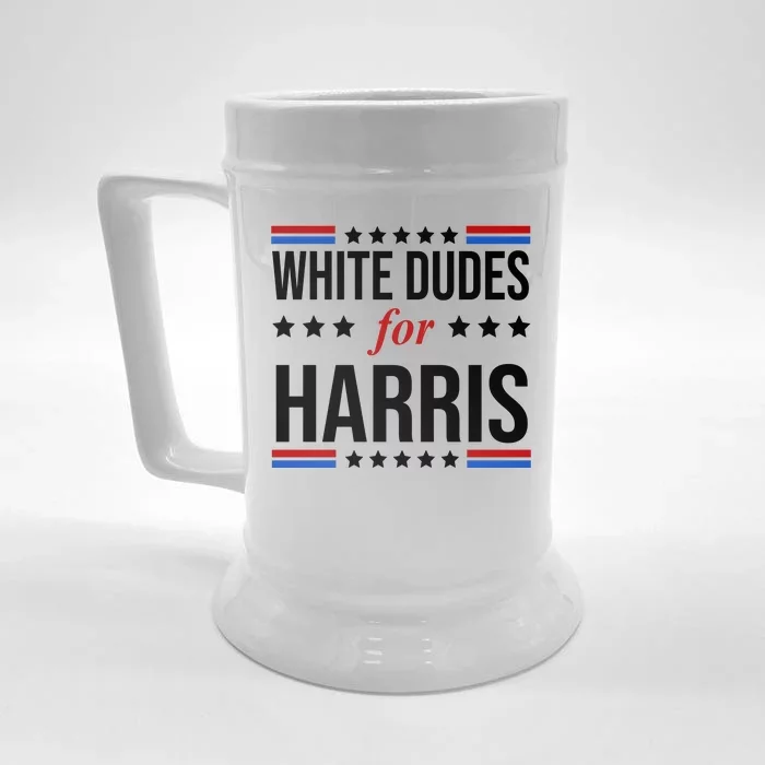 White Dudes For Kamala Harris Election Front & Back Beer Stein