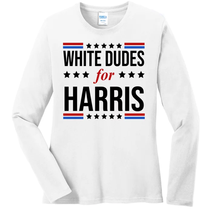 White Dudes For Kamala Harris Election Ladies Long Sleeve Shirt