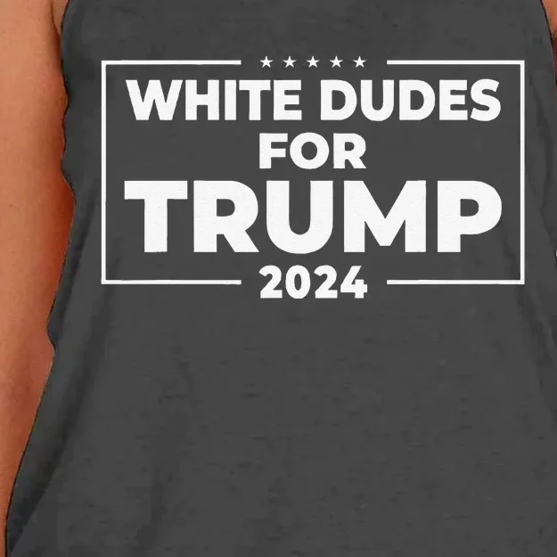 White Dudes For Trump 2024 Donald Trump President Supporters Women's Knotted Racerback Tank