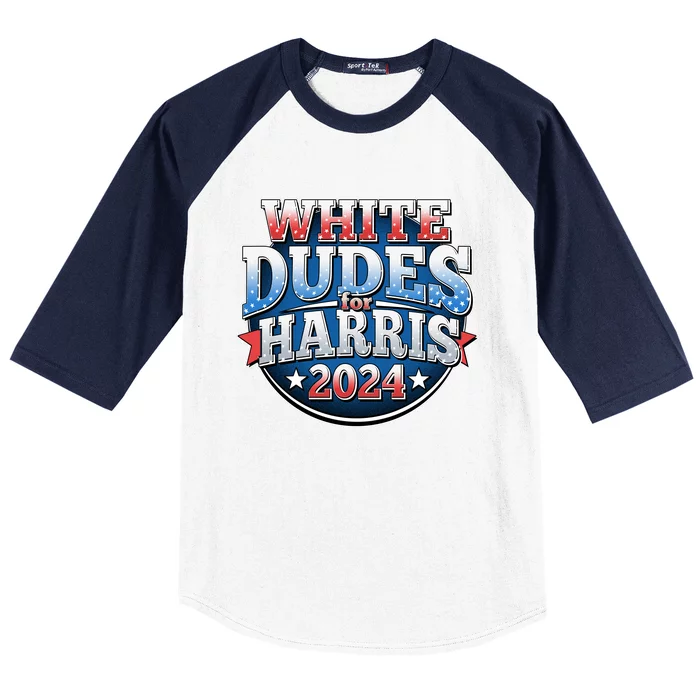 White Dudes For Kamala Harris 2024 Election Baseball Sleeve Shirt