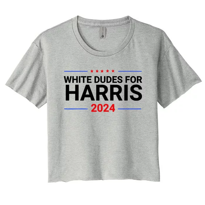 White Dudes For Harris 2024 Women's Crop Top Tee