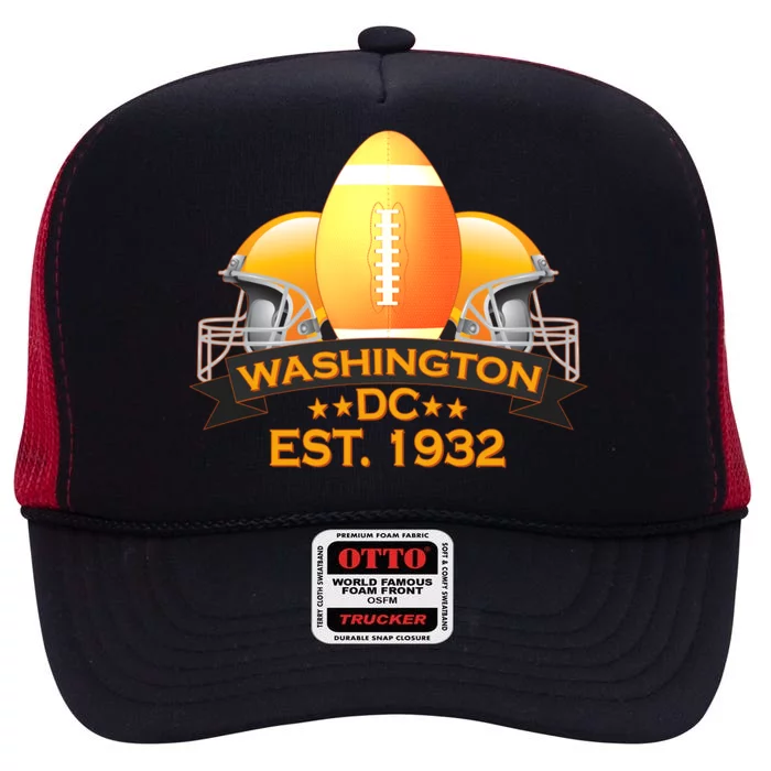 Washington DC Football EST 1932 High Crown Mesh Trucker Hat