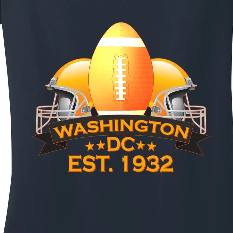 Washington DC Football EST 1932 Women's V-Neck T-Shirt