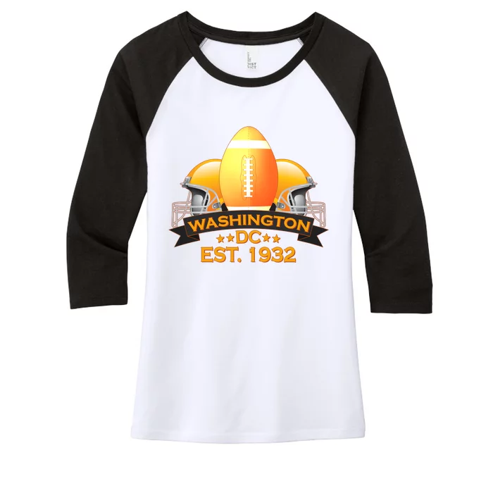 Washington DC Football EST 1932 Women's Tri-Blend 3/4-Sleeve Raglan Shirt