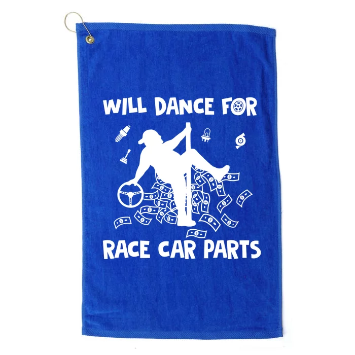 Will Dance For Race Car Parts Dirt Track Racing Auto Racing Gift Platinum Collection Golf Towel