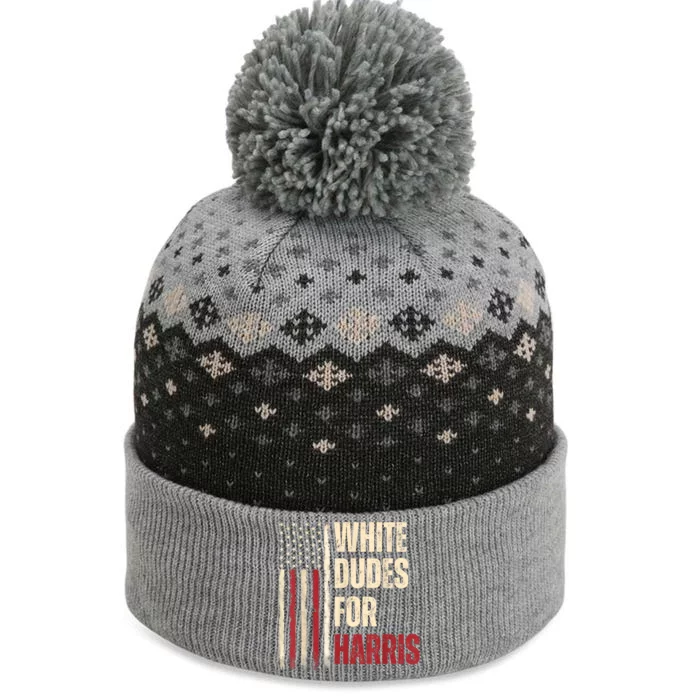 White Dudes For Kamala Harris 2024 For President Election The Baniff Cuffed Pom Beanie