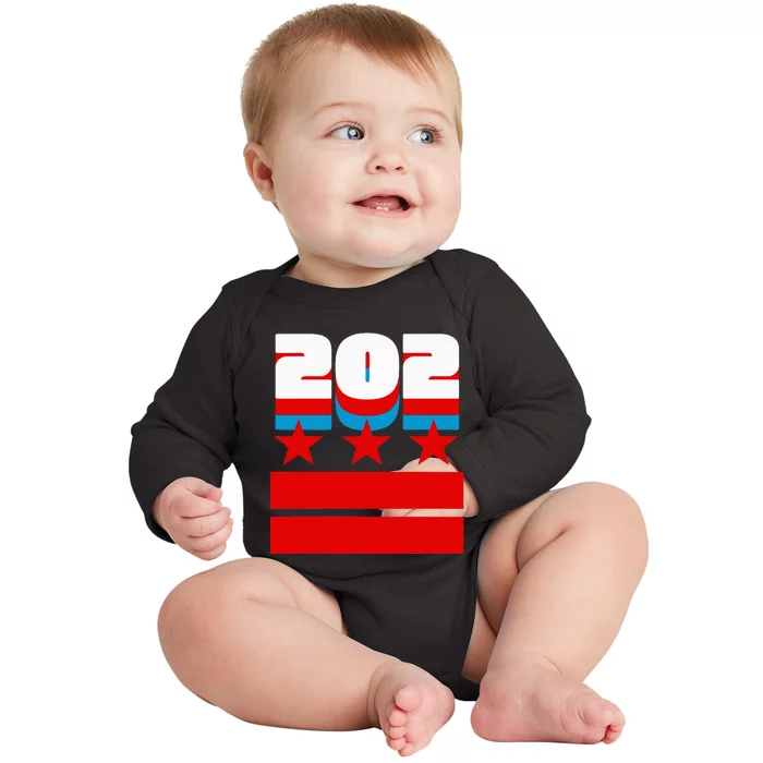 Washington Dc Flag Baby Long Sleeve Bodysuit