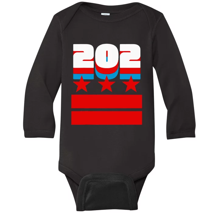 Washington Dc Flag Baby Long Sleeve Bodysuit