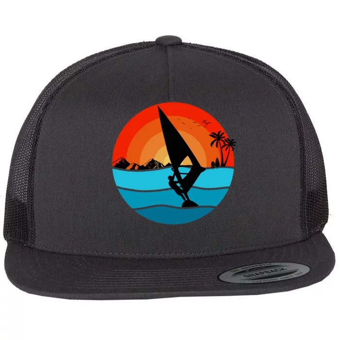 Windsurfing Designs For Windsurfer Flat Bill Trucker Hat