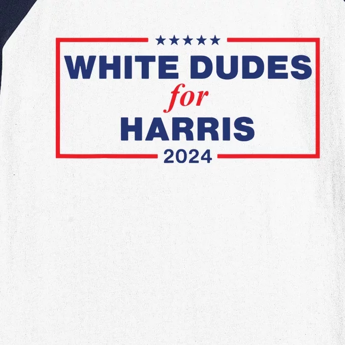 White Dudes For Harris2024 Baseball Sleeve Shirt