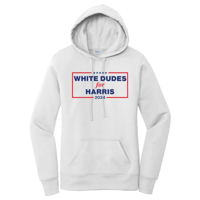 White Dudes For Harris2024 Women's Pullover Hoodie