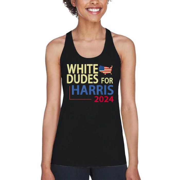 White Dudes For Kamalaharris 2024 President Women's Racerback Tank