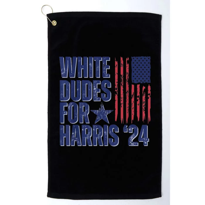 White Dudes For Kamala 2024 Usa President Voting Kamalaharris Platinum Collection Golf Towel