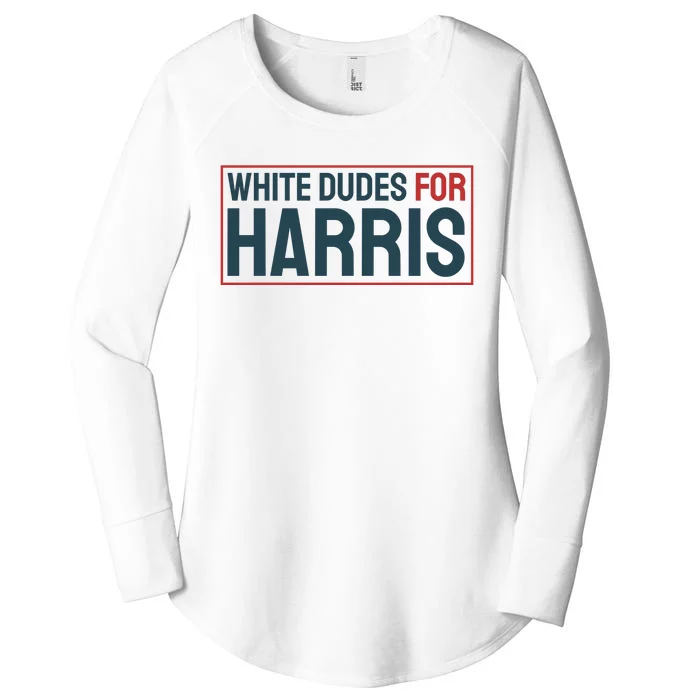 White Dudes For Harris 2024 Women's Perfect Tri Tunic Long Sleeve Shirt